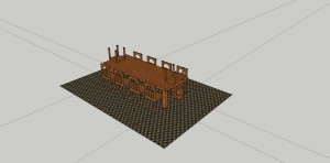 Sketchup Dining Set Side View